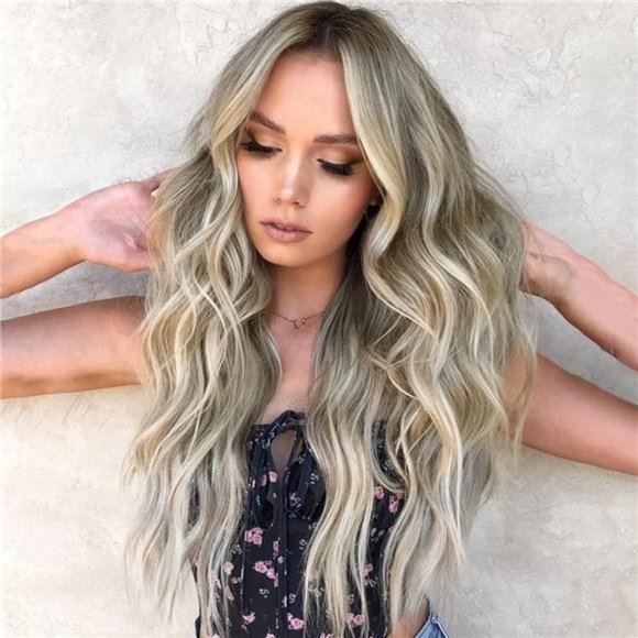 Dirty Blonde Synthetic Curly Wavy Wigs